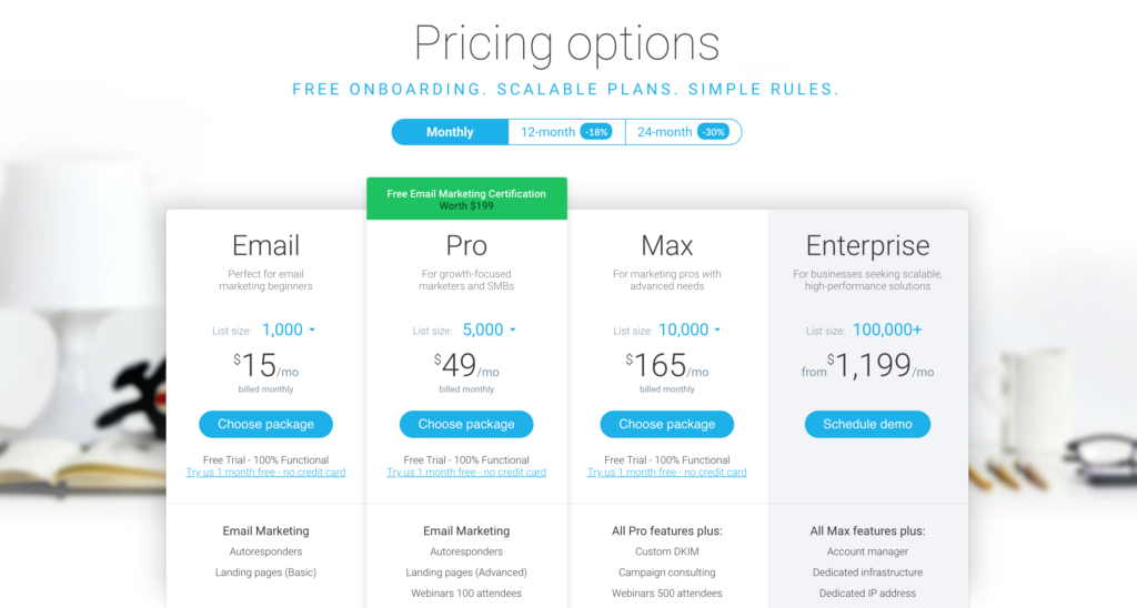 GetResponse Pricing guide